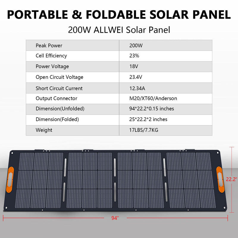 Load image into Gallery viewer, ALLWEI XY-200 200W Solar Panel for PPS1200 PPS2400
