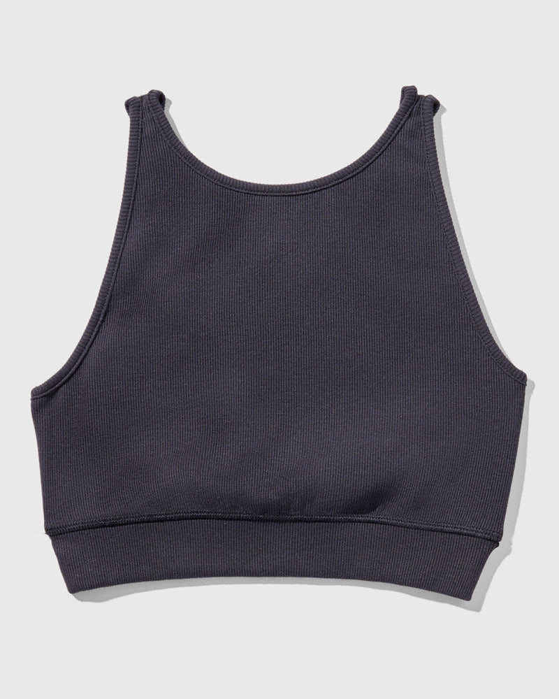 Load image into Gallery viewer, EcoKnit™ Ribbed High-Neck Sports Bra

