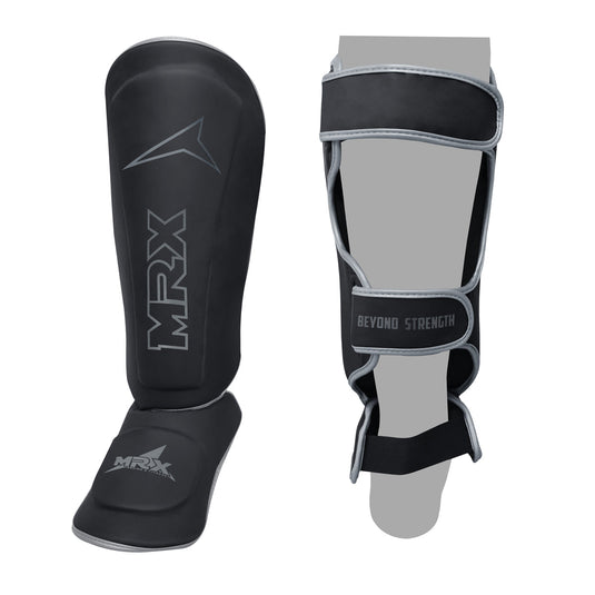 MRX BOXING & FITNESS Shin Guards Pads for Boxing MMA Muay Thai Kickboxing Training Workout Extra Padding Protective Gear Men Women