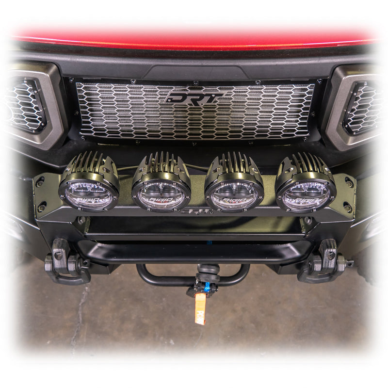 Load image into Gallery viewer, DRT Polaris Ranger XD 1500 2024+ Front Bumper Light Bracket Kit with ligths installed Top view

