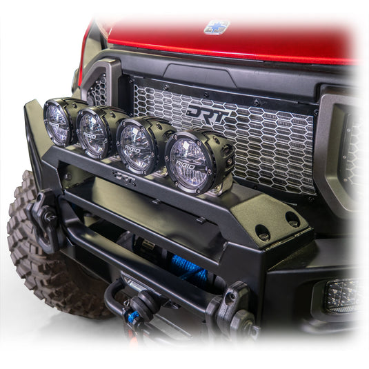 DRT Polaris Ranger XD 1500 2024+ Front Bumper Light Bracket Kit with lights installed Side view