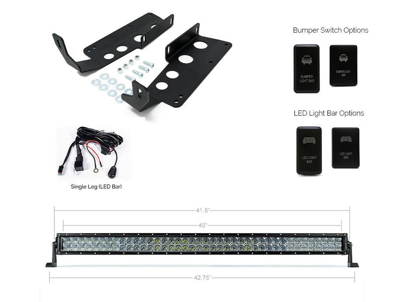 Load image into Gallery viewer, 42" Hidden Grille Curved LED Light Bar Brackets Kit For 2014-2021 Toyota Tundra
