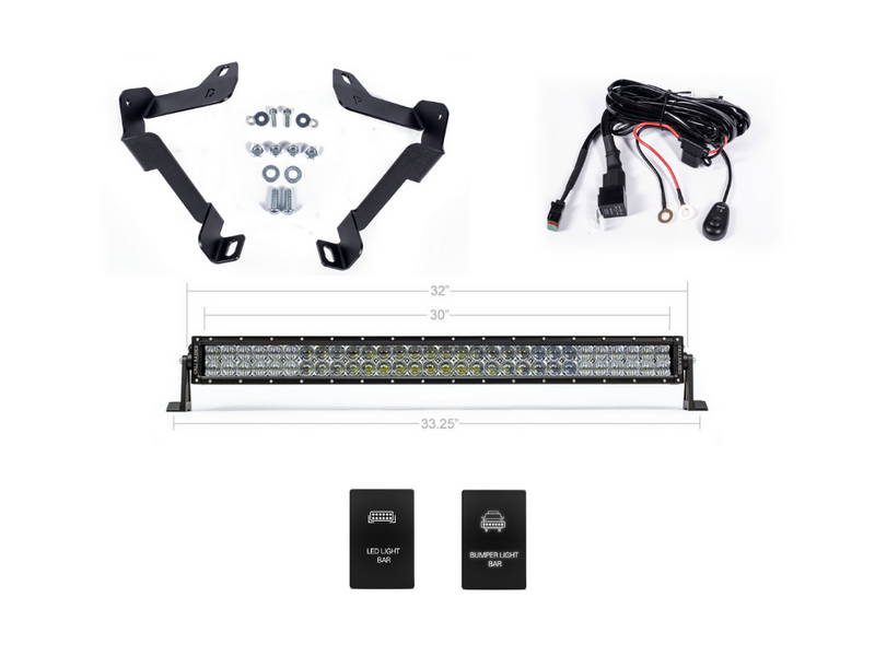 Load image into Gallery viewer, 32" Lower Bumper Hidden LED Light Bar Brackets Kit For 2014-2021 Toyota Tundra
