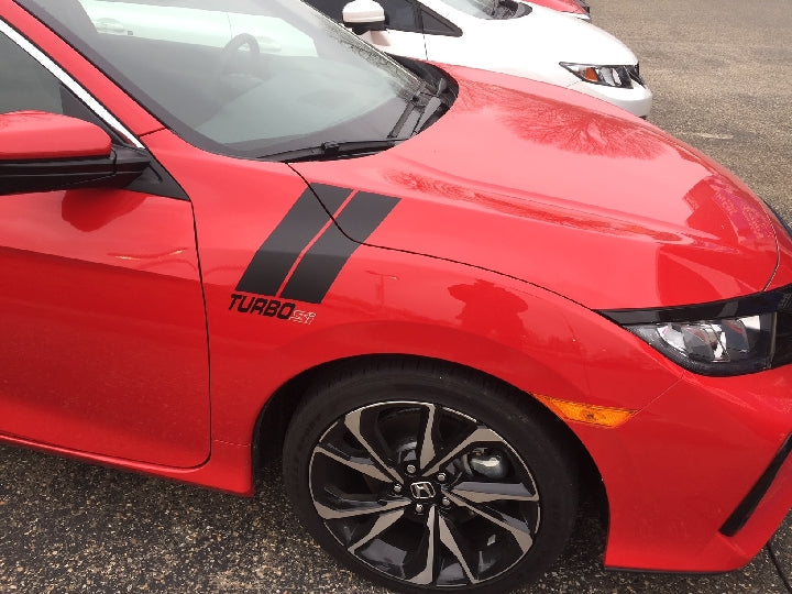Load image into Gallery viewer, &quot;Turbo Si&quot; Fender Slashes Decal for 2016-2021 Honda Civic (x2)
