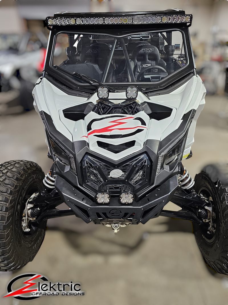 Load image into Gallery viewer, EOD 2017 to Current Can Am X3 Maverick Upper Shock Mount Brace with adjustable light mount bracket with Black finish
