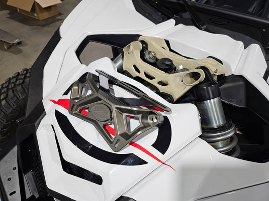 EOD 2017 to Current Can Am X3 Maverick Upper Shock Mount Brace with adjustable light mount bracket with Gun Metal finish