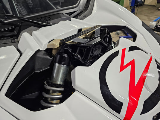 EOD 2017 to Current Can Am X3 Maverick Upper Shock Mount Brace with adjustable light mount bracket with Gun Metal finish