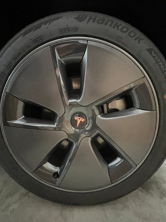 Load image into Gallery viewer, Wheel Cap Logo Decals For The 2018-2026 Tesla Model 3 (x4)
