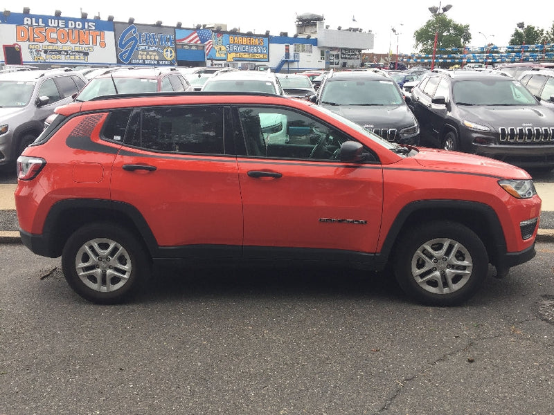 Load image into Gallery viewer, Hexagon Pattern Hockey Stripe Side Decals for 2017-2021 Jeep Compass (x2)
