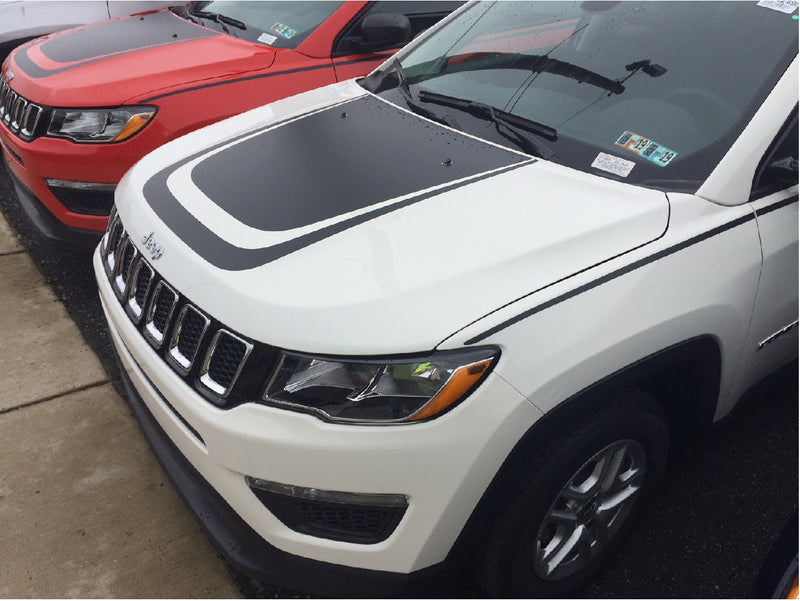 Load image into Gallery viewer, Stripe Hood Decal Cover for 2017-2021 Jeep Compass
