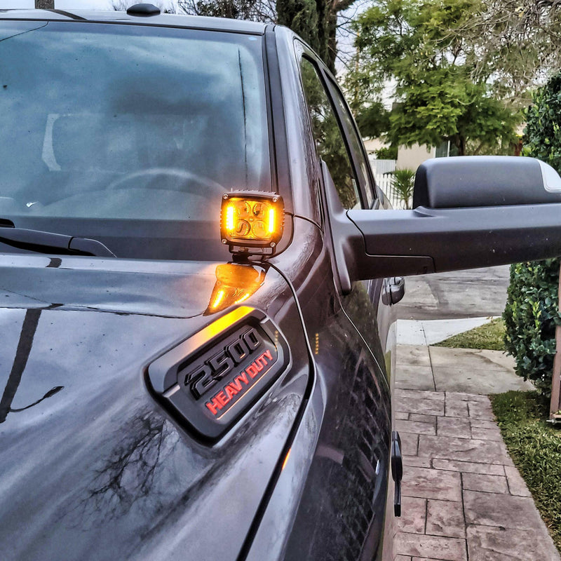 Load image into Gallery viewer, 2019-2024 RAM 2500/3500 Hood Mount/Ditch Lights
