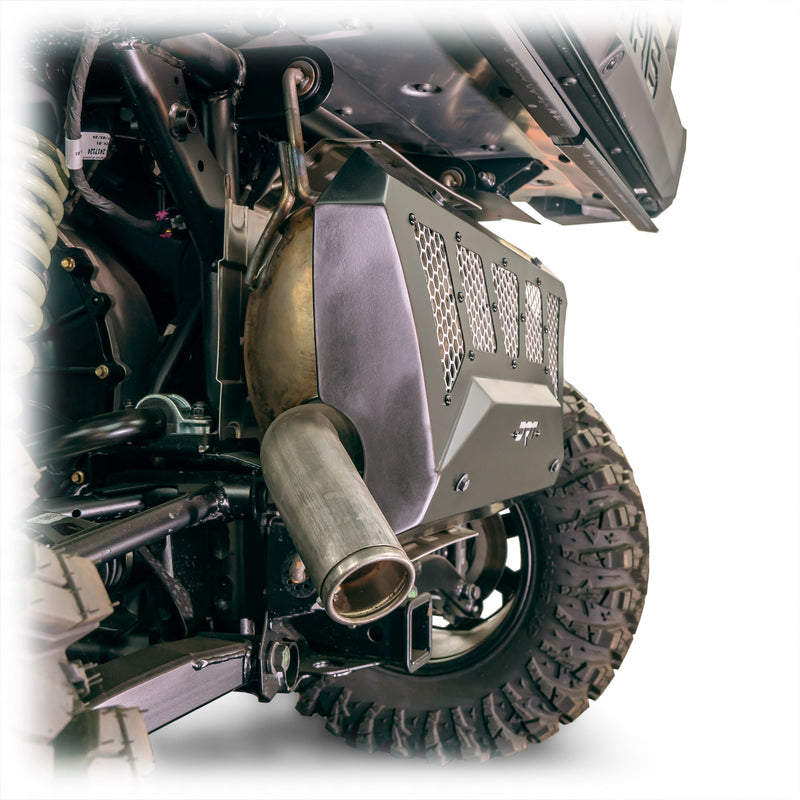 Load image into Gallery viewer, DRT Polaris 2024+ XPEDITION Exhaust Cover Side view close up
