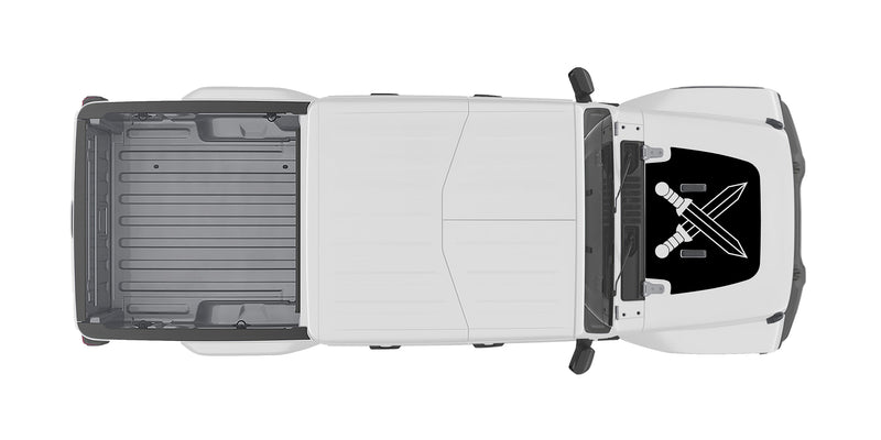 Load image into Gallery viewer, Hood &quot;Crossed Swords&quot; Decal Cover for 2018-2021 Jeep Gladiator
