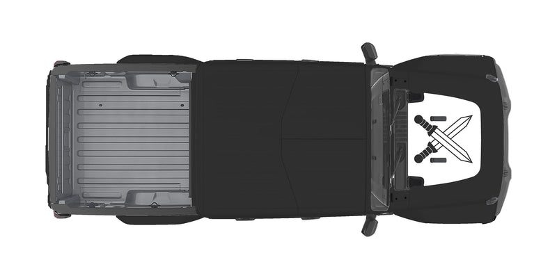 Load image into Gallery viewer, Hood &quot;Crossed Swords&quot; Decal Cover for 2018-2021 Jeep Gladiator
