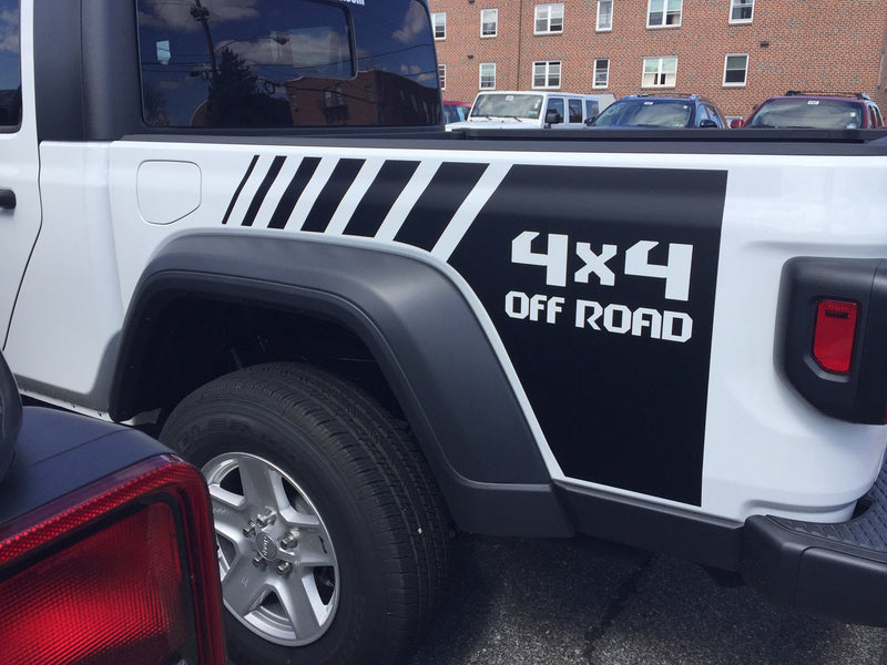 Load image into Gallery viewer, 4x4 Off Road Quarter Stripe Decal Graphic for 2020-2021 Jeep Gladiator (x2)
