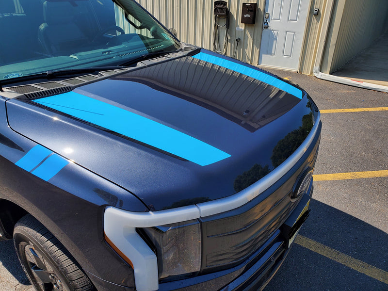 Load image into Gallery viewer, Hood Stripe Decals for 2022-23 Ford F-150 Lightning
