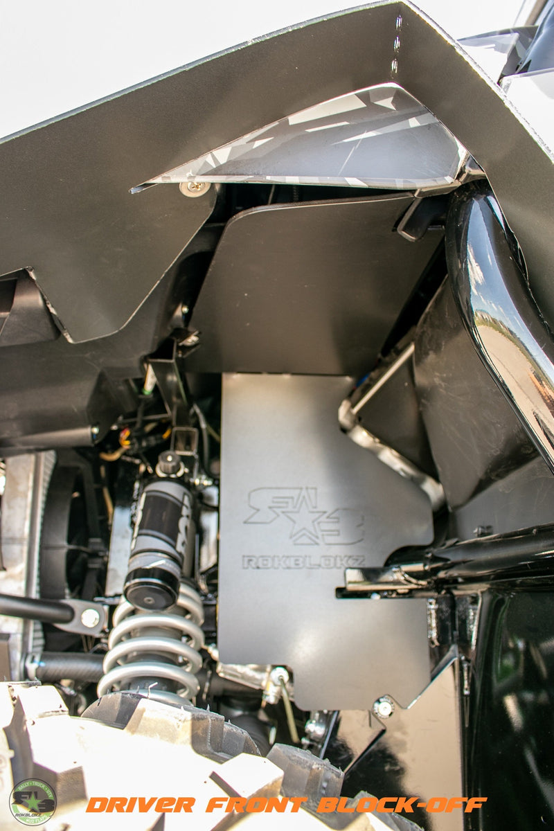Load image into Gallery viewer, 2017 Kawasaki TERYX ft. Rokblokz Fender Kit - Driver Block off Plate
