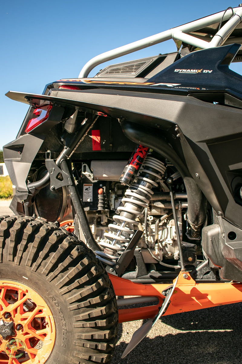 Load image into Gallery viewer, 2022 Polaris RZR Pro R Ft Rokblokz Fender Kit - rear fender from below
