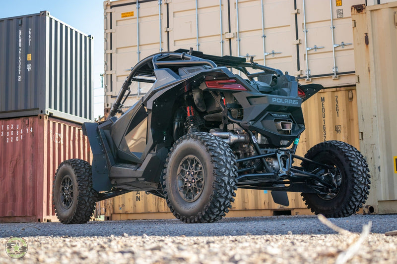 Load image into Gallery viewer, 2022 Polaris RZR Pro R Ft Rokblokz Fender Kit - 2 seat rear 3/4 view
