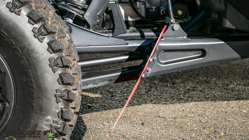Load image into Gallery viewer, 2022 Polaris RZR Pro R FT. Rokblokz Trailing Arm Replacment Flaps for OEM Bracket - side view 3
