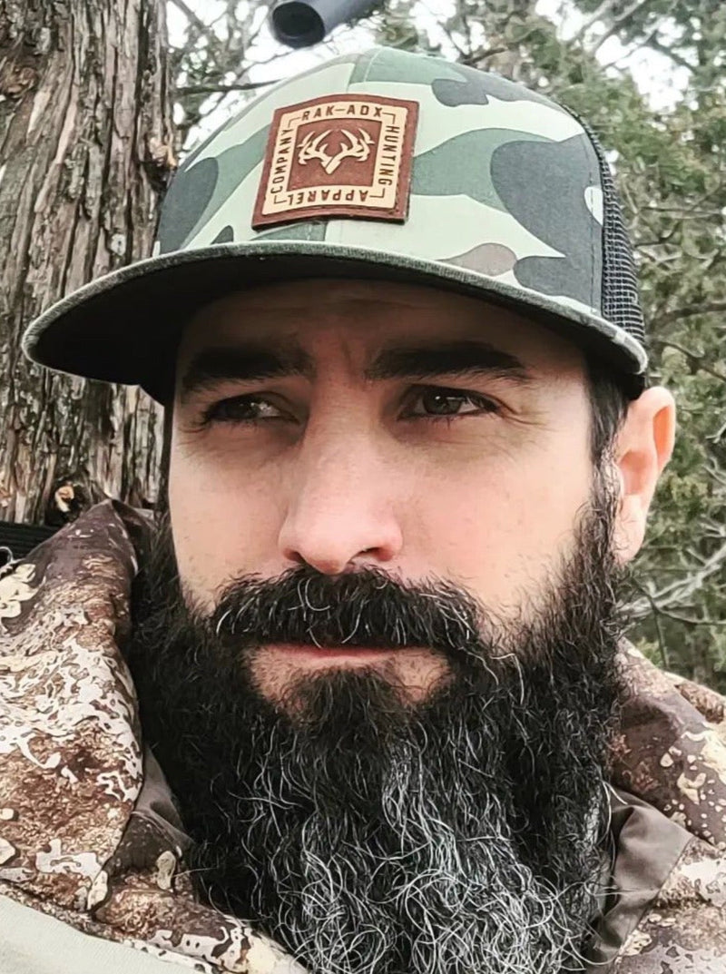 Load image into Gallery viewer, Delta Camo Leather Patch Trucker Hat
