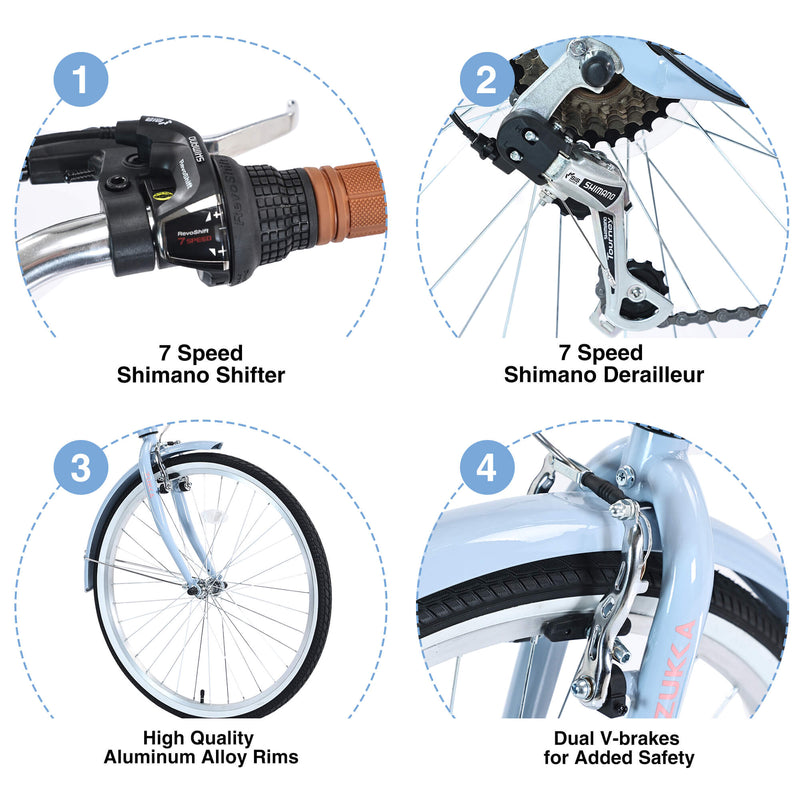 Load image into Gallery viewer, Zukka Cuckoo 26&quot; Beach Cruiser Bike
