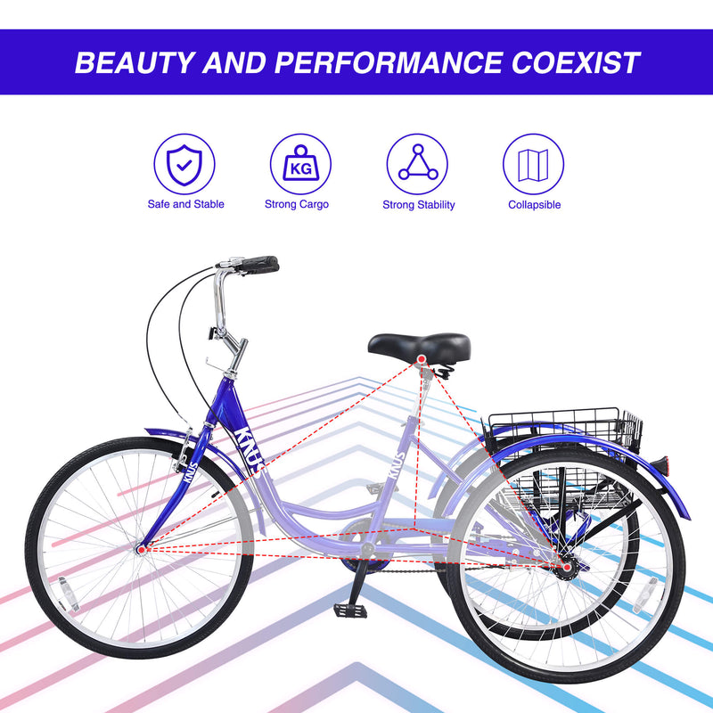 Load image into Gallery viewer, Knus Virbus 26“ Single-Speed Tricycle For Adults

