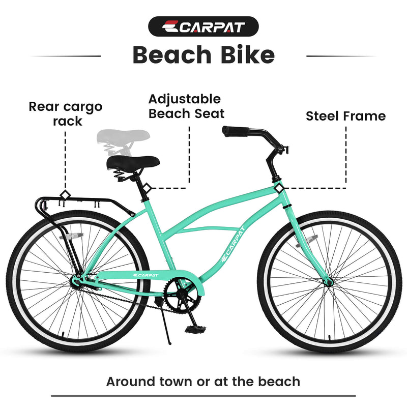 Load image into Gallery viewer, Ecarpat Roowee 26&quot; Beach Cruiser Bike
