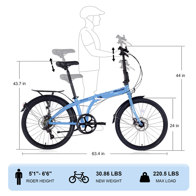 Load image into Gallery viewer, Hycline Meghna 24” Folding Bike
