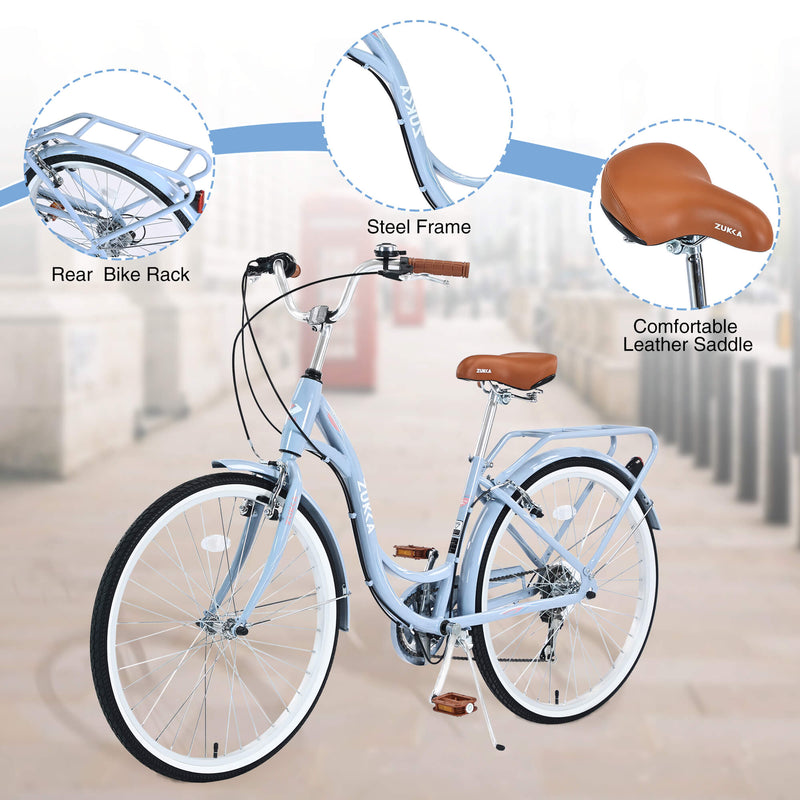 Load image into Gallery viewer, Zukka Cuckoo 26&quot; Beach Cruiser Bike
