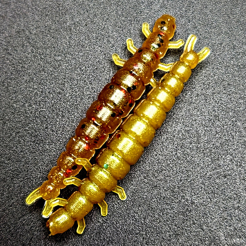 Load image into Gallery viewer, Jar of 1.3&quot; Caddis Fly Larvae &quot;Stream Weaver&quot;
