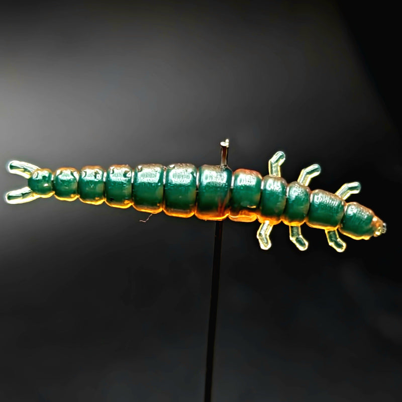 Load image into Gallery viewer, Jar of 1.3&quot; Caddis Fly Larvae &quot;Stream Weaver&quot;
