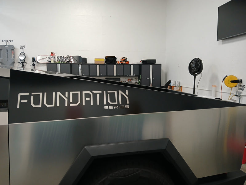 Load image into Gallery viewer, &quot;Foundation Series&quot; Bedside Panel Decals For The 2023-2026 Tesla Cybertruck (x2)
