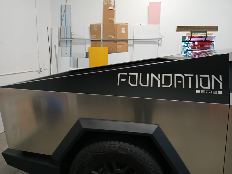 Load image into Gallery viewer, &quot;Foundation Series&quot; Bedside Panel Decals For The 2023-2026 Tesla Cybertruck (x2)

