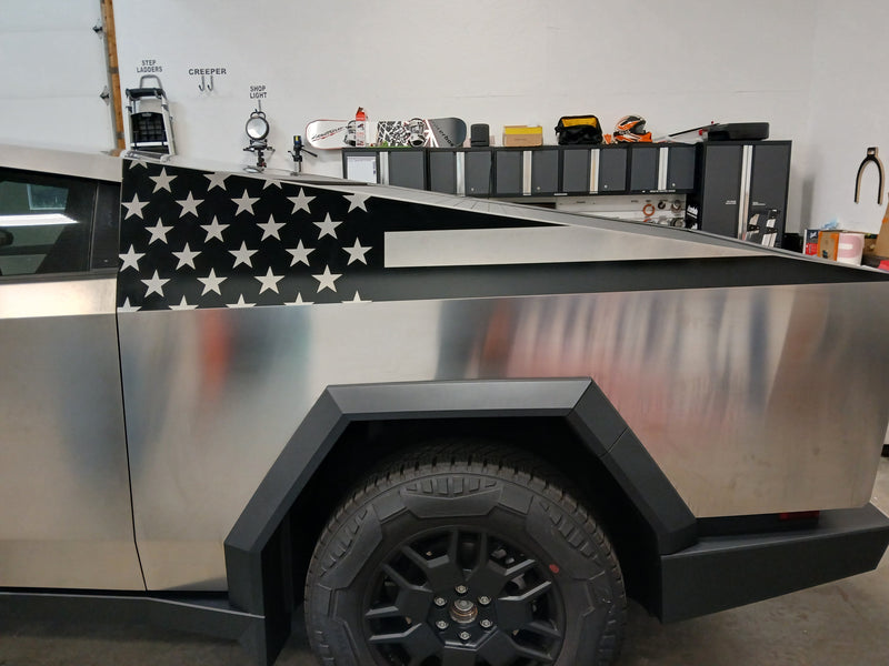 Load image into Gallery viewer, American Flag Bedside Panel Decals For The 2023-2026 Tesla Cybertruck (x2)
