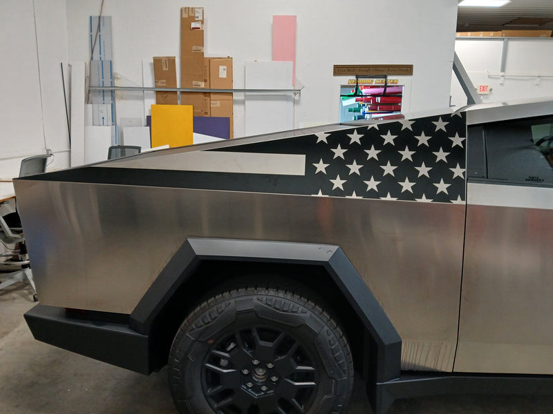 Load image into Gallery viewer, American Flag Bedside Panel Decals For The 2023-2026 Tesla Cybertruck (x2)
