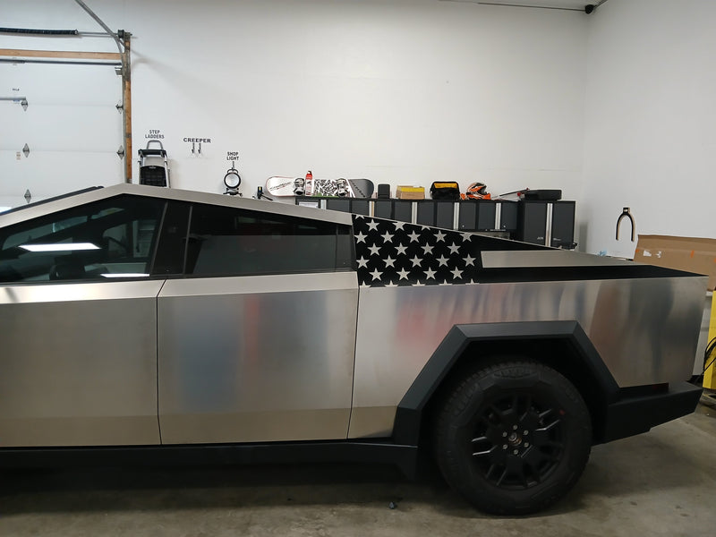 Load image into Gallery viewer, American Flag Bedside Panel Decals For The 2023-2026 Tesla Cybertruck (x2)
