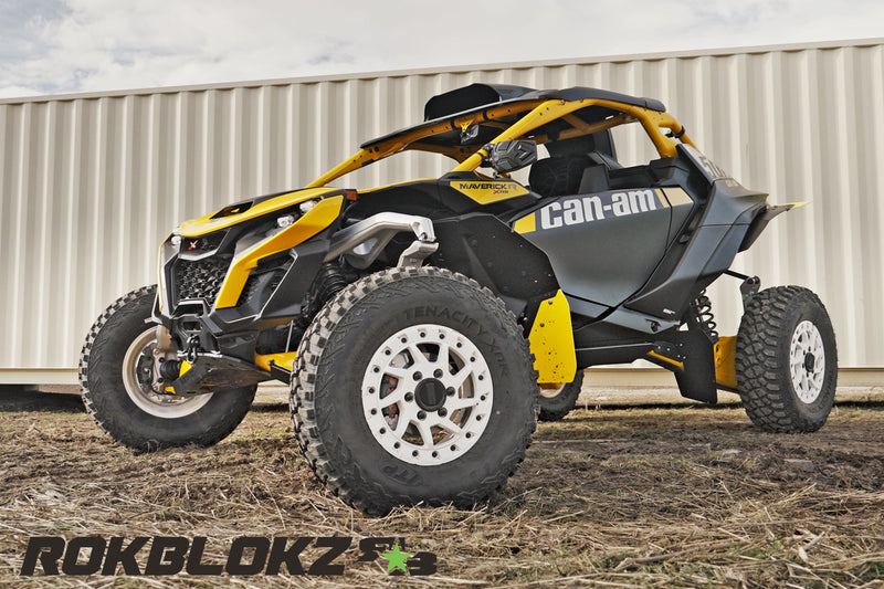 Load image into Gallery viewer, 2024 CanAm Maverick R Ft. Rokblokz Fender extension kit w/yellow accents 2

