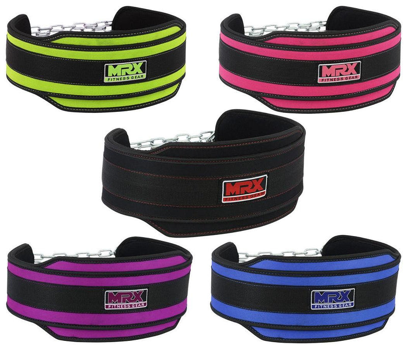 Load image into Gallery viewer, MRX Weight Lifting Nylon Dip Belt With Metal Chain Bodybuilding Gym Workout
