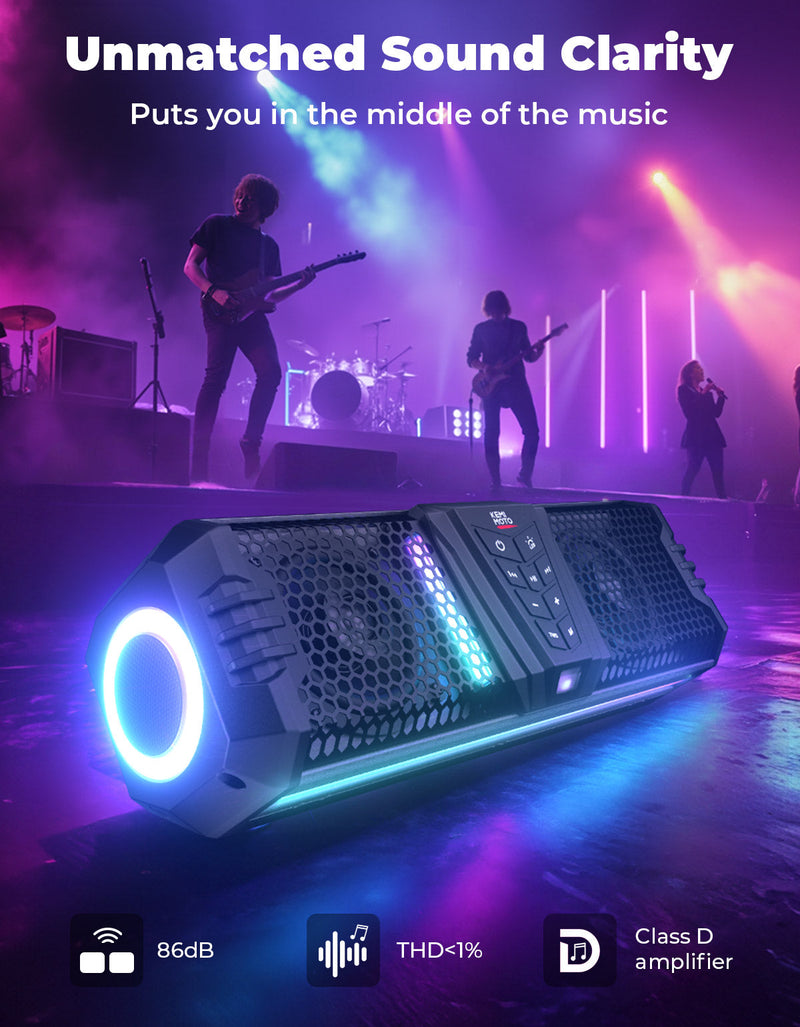 Load image into Gallery viewer, KEMIMOTO Midnight 40 16'' RGB Bluetooth Sound Bar for UTV Golf Cart Marine Boat
