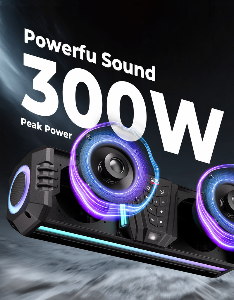 Load image into Gallery viewer, KEMIMOTO Midnight 40 16'' RGB Bluetooth Sound Bar for UTV Golf Cart Marine Boat
