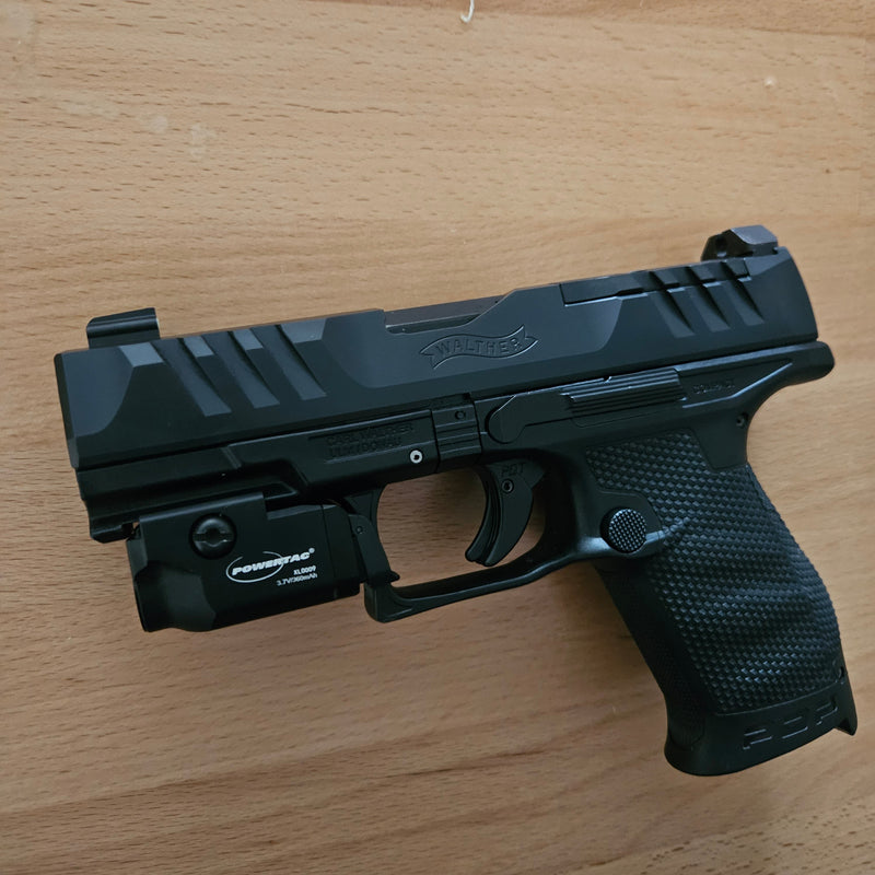 Load image into Gallery viewer, Mark Mini Pistol Light w/ NFA Tritium Night Sights Bundle w/ White Inserts. For Glock, Walther PDP and Ruger RMX.
