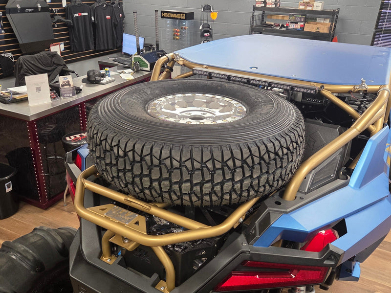 Load image into Gallery viewer, Tire Carrier with shocks for the Polaris Pro R by UTV Speed
