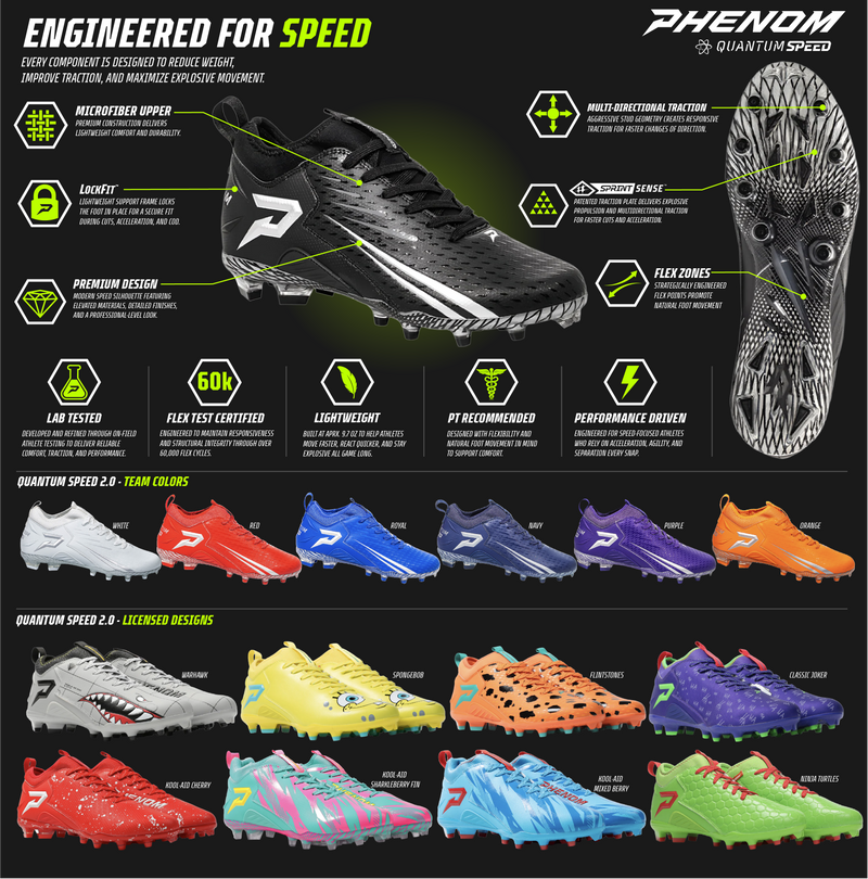 Load image into Gallery viewer, Quantum Speed: Football Cleats - Red - Team Colors
