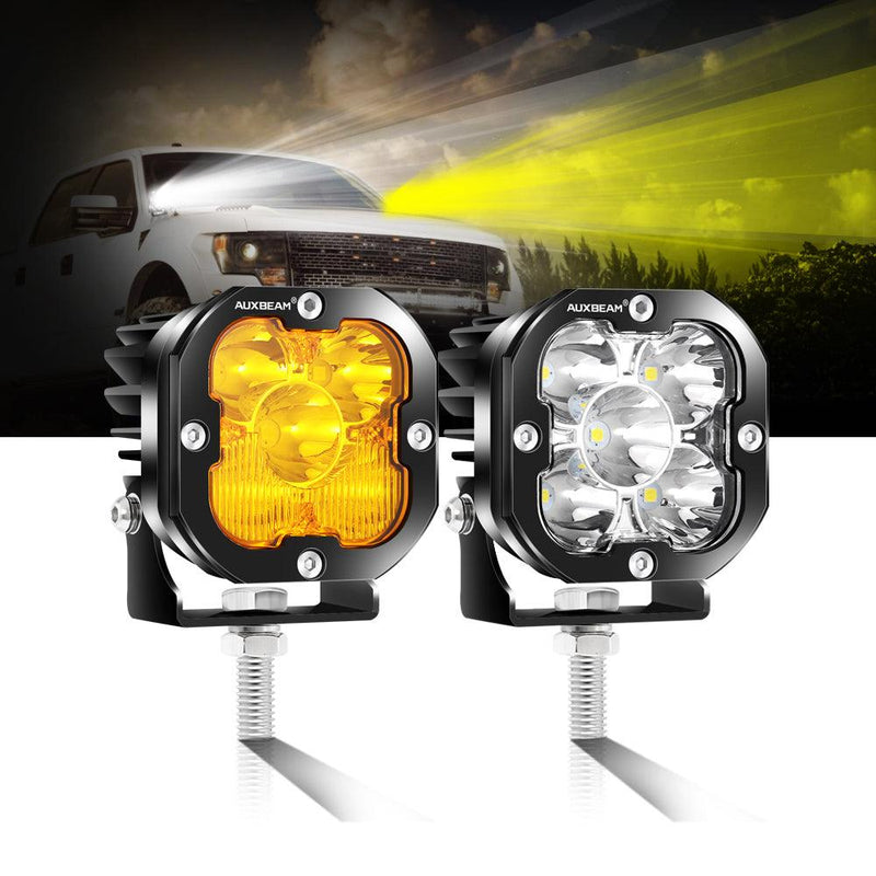 Load image into Gallery viewer, 3 Inch 80W 9600LM LED Pods Lights White&amp;Amber for FORD
