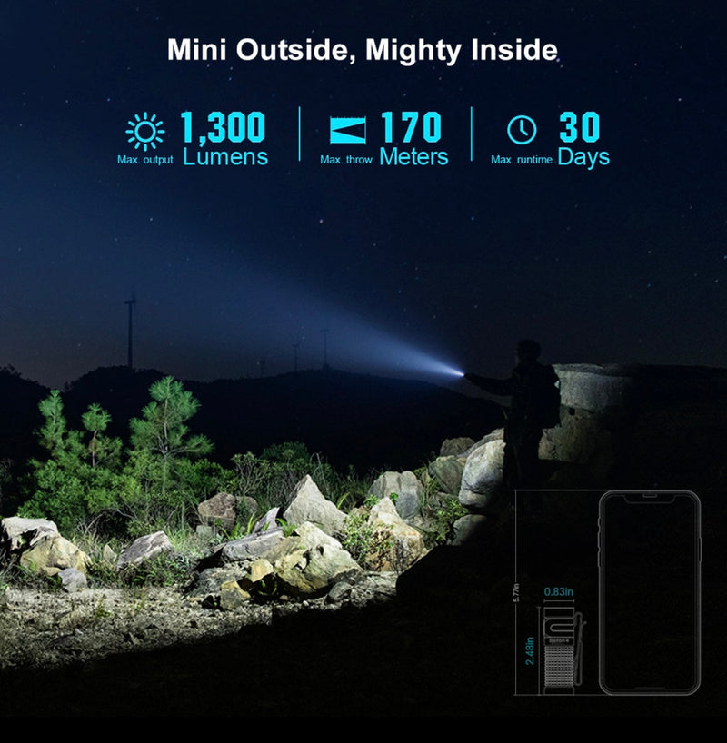Load image into Gallery viewer, Olight Baton 4 EDC Flashlight 1300 Lumens Rechargeable Compact
