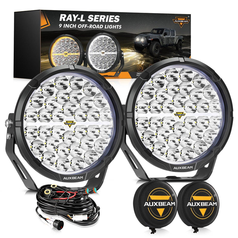 Load image into Gallery viewer, RAY-L Series | 9 Inch 318W 34180LM Dual DRL Offroad LED Driving Lights
