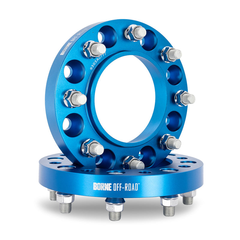 Load image into Gallery viewer, Borne Off-Road Wheel Spacers 8X165.1 121.3 45 M14 Blu
