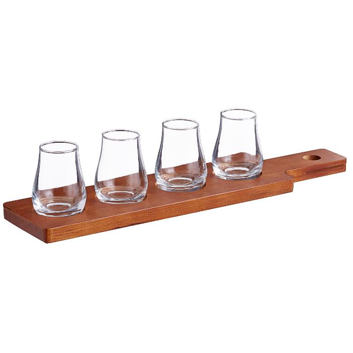 Load image into Gallery viewer, Flight Paddle with Whiskey Tasting Glasses
