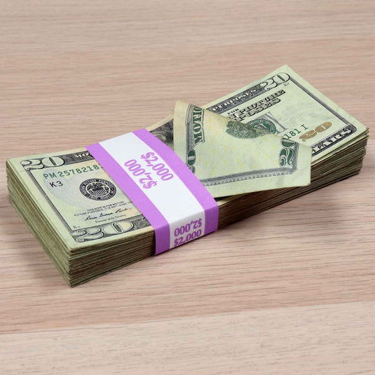 $2,000 ✔️RealAged™ Full Print New Series Prop Money Stack